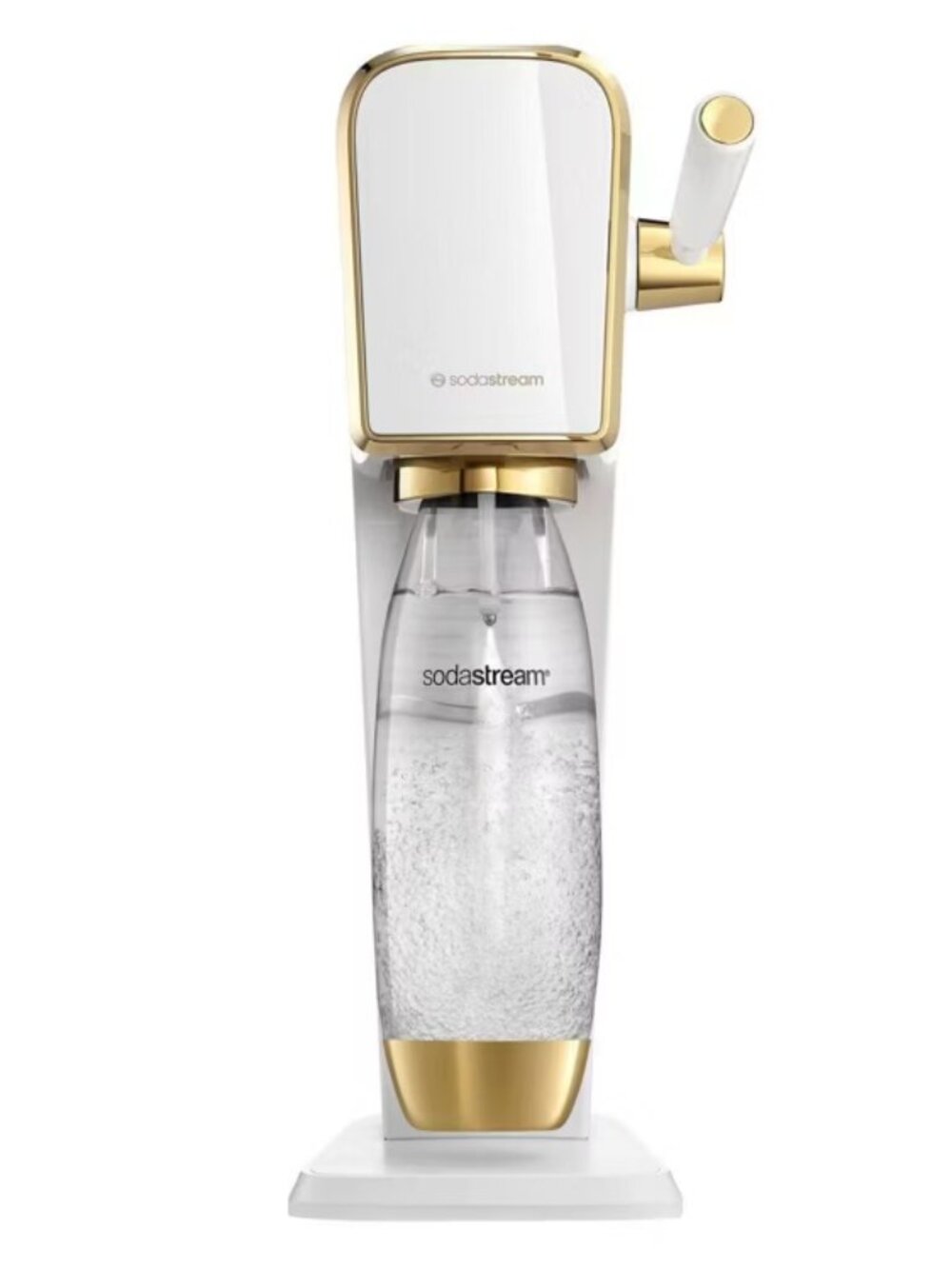 White Gold SodaStream Sparkling Water Maker Machine Modern Kitchen Appliance